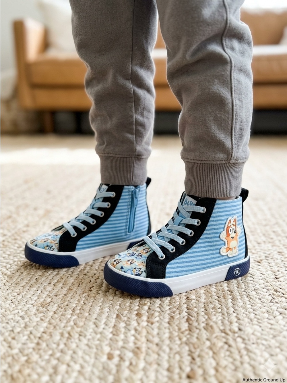 NWT Ground Up Bluey & Bingo Toddler High Top Sneakers Unisex Size 10T